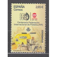 España II Centenario Correo 2026 ** Mnh Centenario Federación Internacional de Filatelia