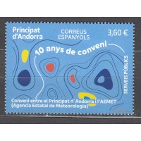 Andorra Española Correo 2026 ** Mnh Conveni entre el Principat d Andorra i l AEMET