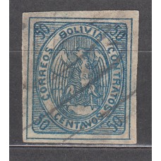 Bolivia - Correo 1868 Yvert 6 usado  Defecto - Punto Claro