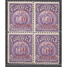 Bolivia Correo 1927 Yvert 141 ** Sobrecarga Roja