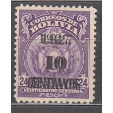Bolivia Correo 1927 Yvert 141 Doble Sobrecarga ** Mnh 