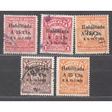Bolivia Correo 1933 Yvert 179/83 usado 