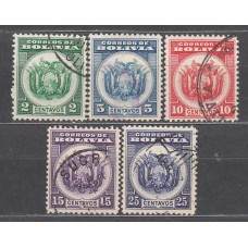 Bolivia Correo 1933 Yvert 184/88 usado Escudos