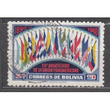 Bolivia Correo 1939 Yvert 240 usado Banderas