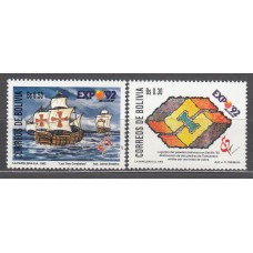 Bolivia - Correo 1992 Yvert 789/90 ** Mnh Exposición filatelica - Barco 
