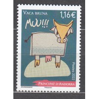 Andorra Francesa Correo 2022 Yvert 875 ** Mnh Fauna Vaca