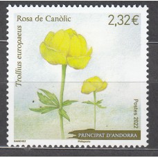 Andorra Francesa Correo 2022 Yvert 881 ** Mnh Flores