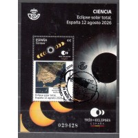 España II Centenario Correo 2026 Edifil 5934 usado . Eclipse solar total 