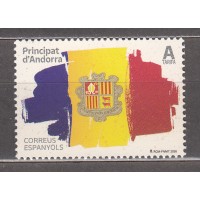Andorra Española Correo 2026 Edifil 582 ** Mnh Serie basica Bandera y Escudo de Andorra