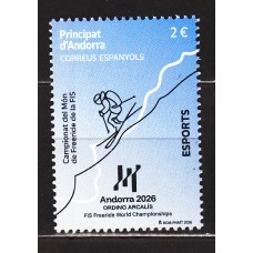 Andorra Española Correo 2026 Edifil 583. ** Mnh Deportes . Campeonato del mundo de Freeride de la FIS