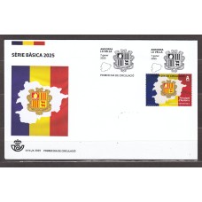 Andorra Española Sobres 1º Día 2026 Edifil 582 Serie basica . Bandera y Escudo de Andorra