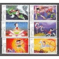 China Correo 2021 Yvert 5850/55 ** Mnh Peliculas de Dibujos Animados