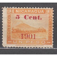 Nicaragua - Correo 1901 Yvert 145a * Mh Sobrecarga Roja