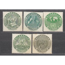 Nicaragua - Correo 1954 Yvert 769/73 (*) Mng Naciones Unidas