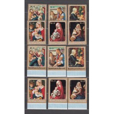 Burundi - Correo Yvert 426/8+A.185/7 Dta y sin dentar ** Mnh  Navidad