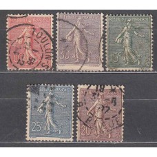 Francia - Correo 1902 Yvert 129/33 Usado