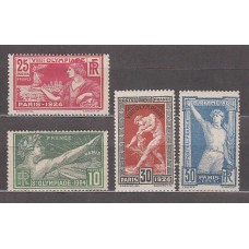 Francia - Correo 1924 Yvert 183/6 * Mh  Olimpiadas de París