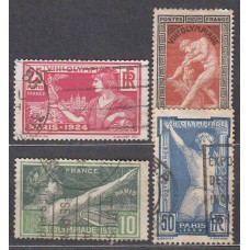Francia - Correo 1924 Yvert 183/6 usado   Olimpiadas de Paris