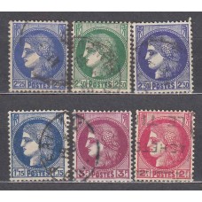 Francia - Correo 1938 Yvert 372/6 usado