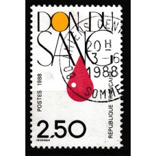 Francia - Correo 1988 Yvert 2528 usado   Donación de sangre