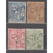 Monaco - Correo 1901 Yvert 22/5 usado  Principe Alberto