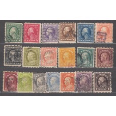 Estados Unidos - Correo 1916-19 Yvert 199/216 usado falta 217/18   Personajes