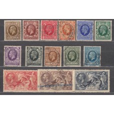 Gran Bretaña - Correo 1934-36 Yvert 187/200 usado Jorge V