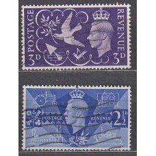 Gran Bretaña - Correo 1946 Yvert 235/36 usado Aniversario de la victoria