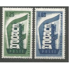 Italia - Correo 1957 Yvert 744/5 * Mh Europa