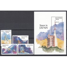 Maldives - Correo Yvert 1433/6+H.212 ** Mnh  Astro