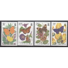 Turk y Caicos - Correo Yvert 571/4 ** Mnh  Fauna mariposas