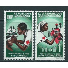 Gabon - Aereo Yvert 43/4 ** Mnh  Cruz roja