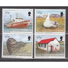 Falkland - Georgia del Sur Correo Yvert 284/7 ** Mnh Barcos. Fauna