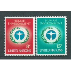 Naciones Unidas - Nueva York Correo 1972 Yvert 222/3 ** Mnh