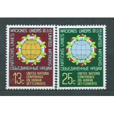 Naciones Unidas - Nueva York Correo 1976 Yvert 267/8 ** Mnh
