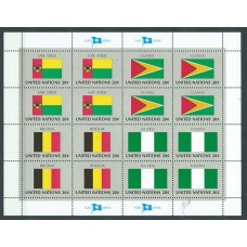 Naciones Unidas - Nueva York Correo 1982 Yvert 365/80 Hojitas ** Mnh Banderas