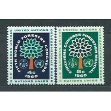 Naciones Unidas - Nueva York Correo 1960 Yvert 78/9 ** Mnh