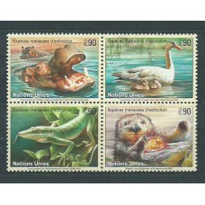 Naciones Unidas - Ginebra Correo 2000 Yvert 401/4 ** Mnh Fauna