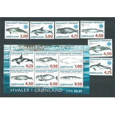 Groenlandia - Correo 1996 Yvert 266/71+H.10 ** Mnh Mamiferos marinos