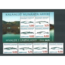Groenlandia - Correo 1997 Yvert 284/7+H.13 ** Mnh Mamiferos Marinos