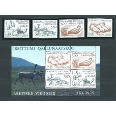 Groenlandia - Correo 2000 Yvert 326/9+H.18 ** Mnh Fauna