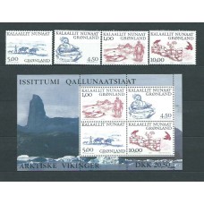 Groenlandia - Correo 2001 Yvert 340/3+H.20 ** Mnh Fauna