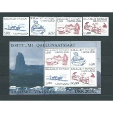 Groenlandia - Correo 2001 Yvert 340/3+H.20 ** Mnh Fauna