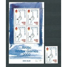 Groenlandia - Correo 2001 Yvert 344+H.21 ** Mnh Deportes