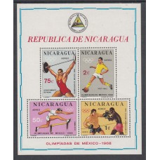 Nicaragua - Hojas Yvert 109 * Mh Olimpiadas de Méjico