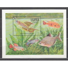 Uganda - Hojas Yvert 126 ** Mnh  Fauna peces