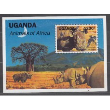 Uganda - Hojas Yvert 135 ** Mnh  Fauna
