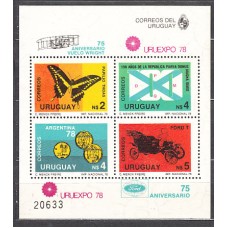 Uruguay - Hojas Yvert 30 ** Mnh Fauna. Mariposa