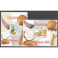 Uganda - Hojas Yvert 336/7 ** Mnh  Navidad. Instrumentos de música