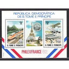 Santo Tomas y Principe - Hojas Yvert 33 ** Mnh  Trenes. Avión
